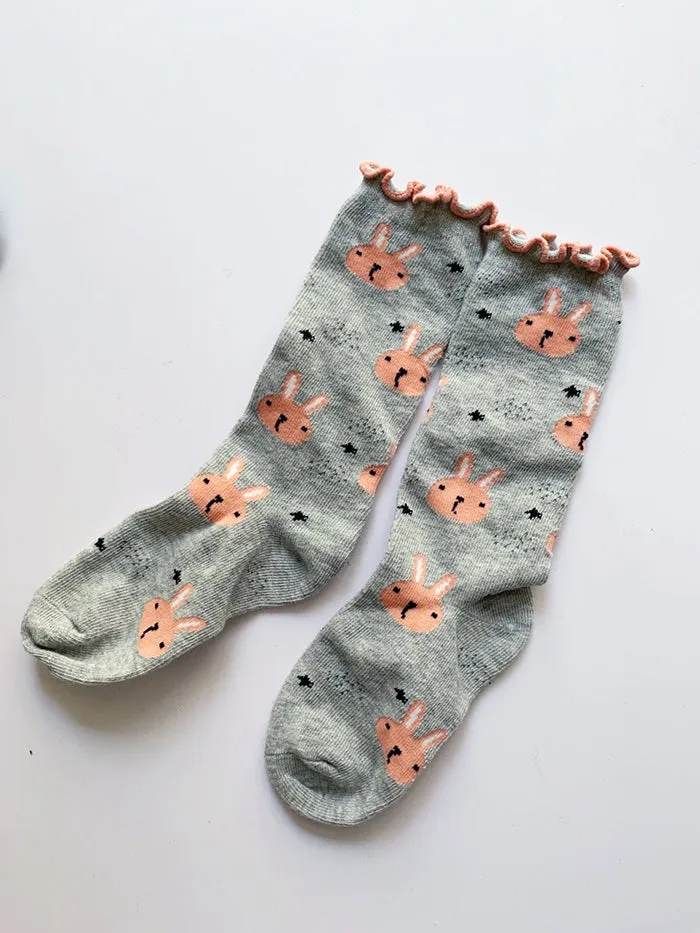 3 Pack Kids' Socks | Cotton | Flamingo Cat Rabbit