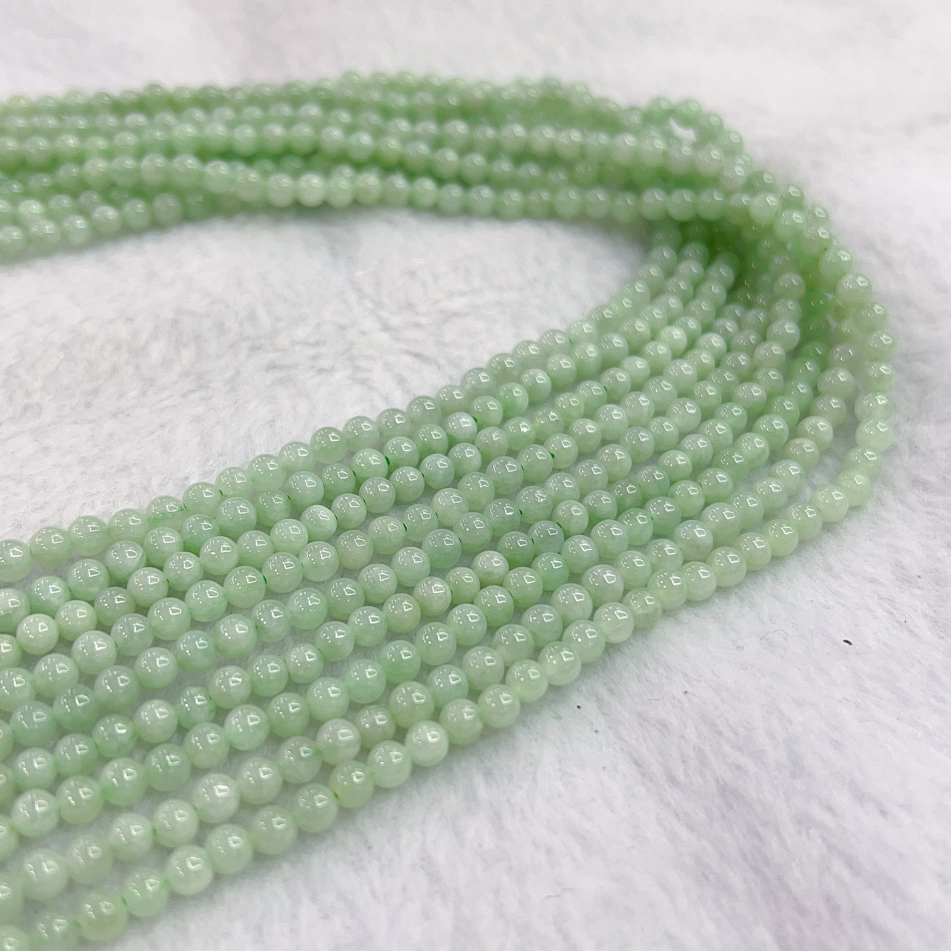 4mm Genuine Jadeite Round Bead Strands DIY Jewelry Making Project