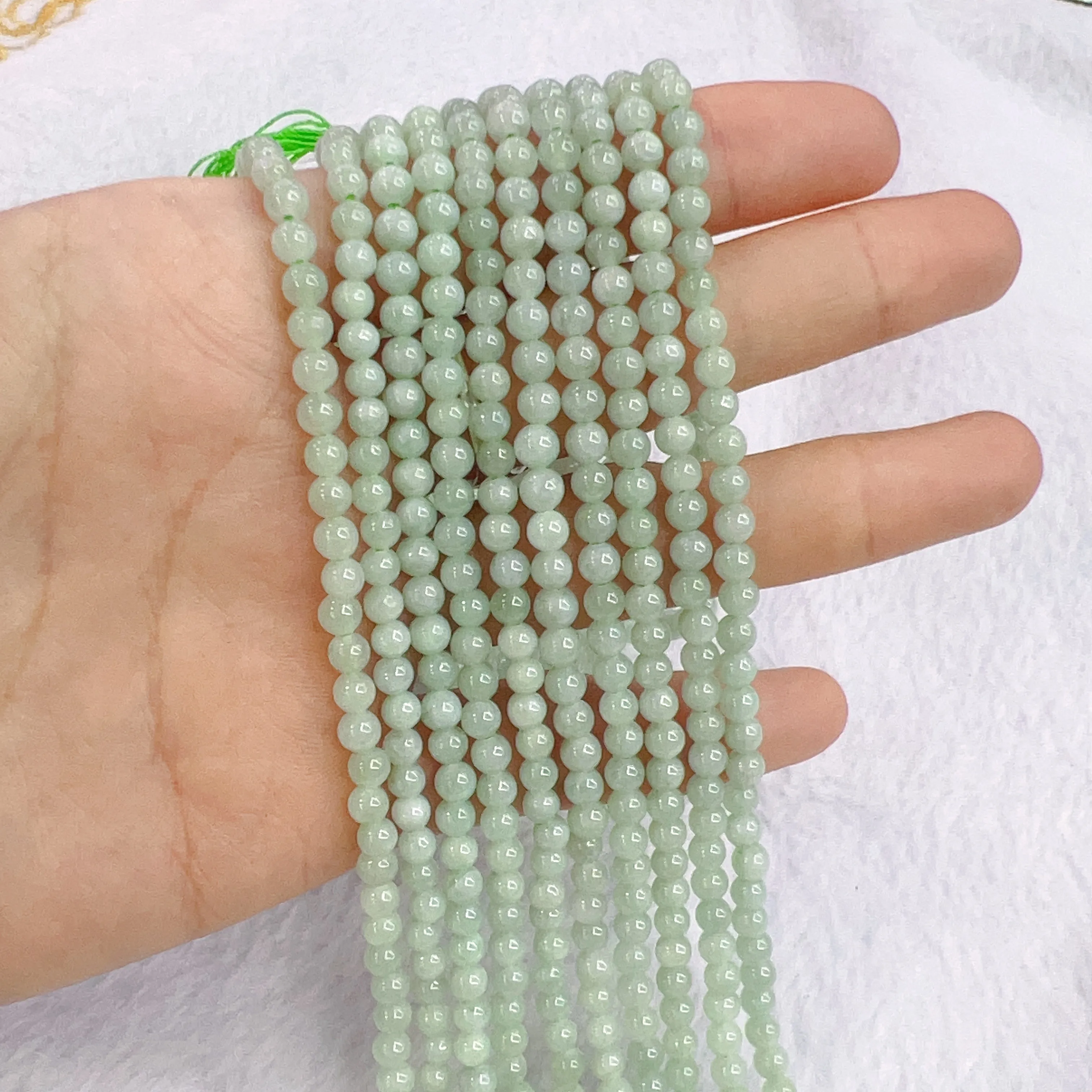 4mm Genuine Jadeite Round Bead Strands DIY Jewelry Making Project