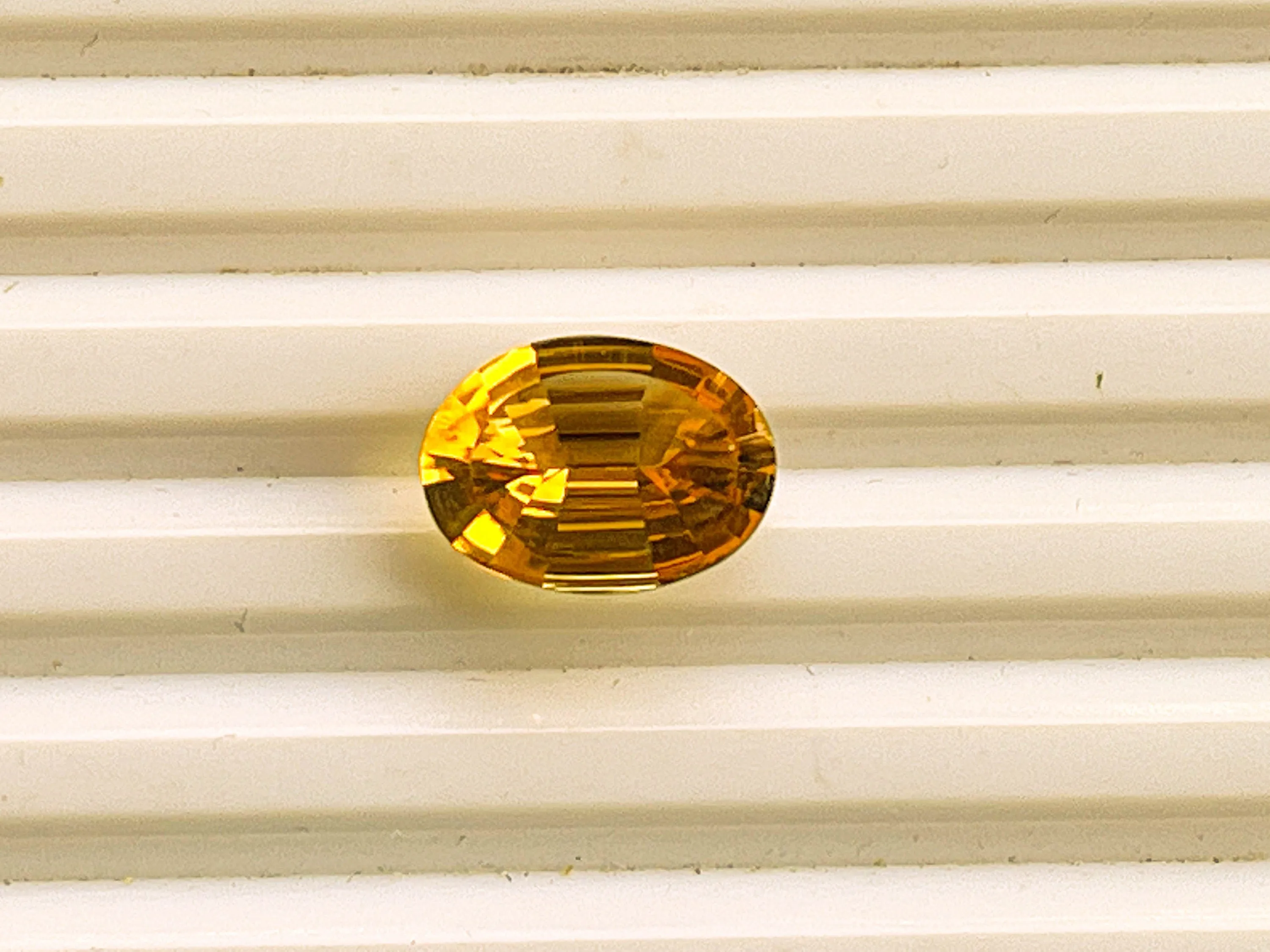 5.50 Carats Citrine Quartz Fantasy Concave Cut Oval Shape loose gemstone