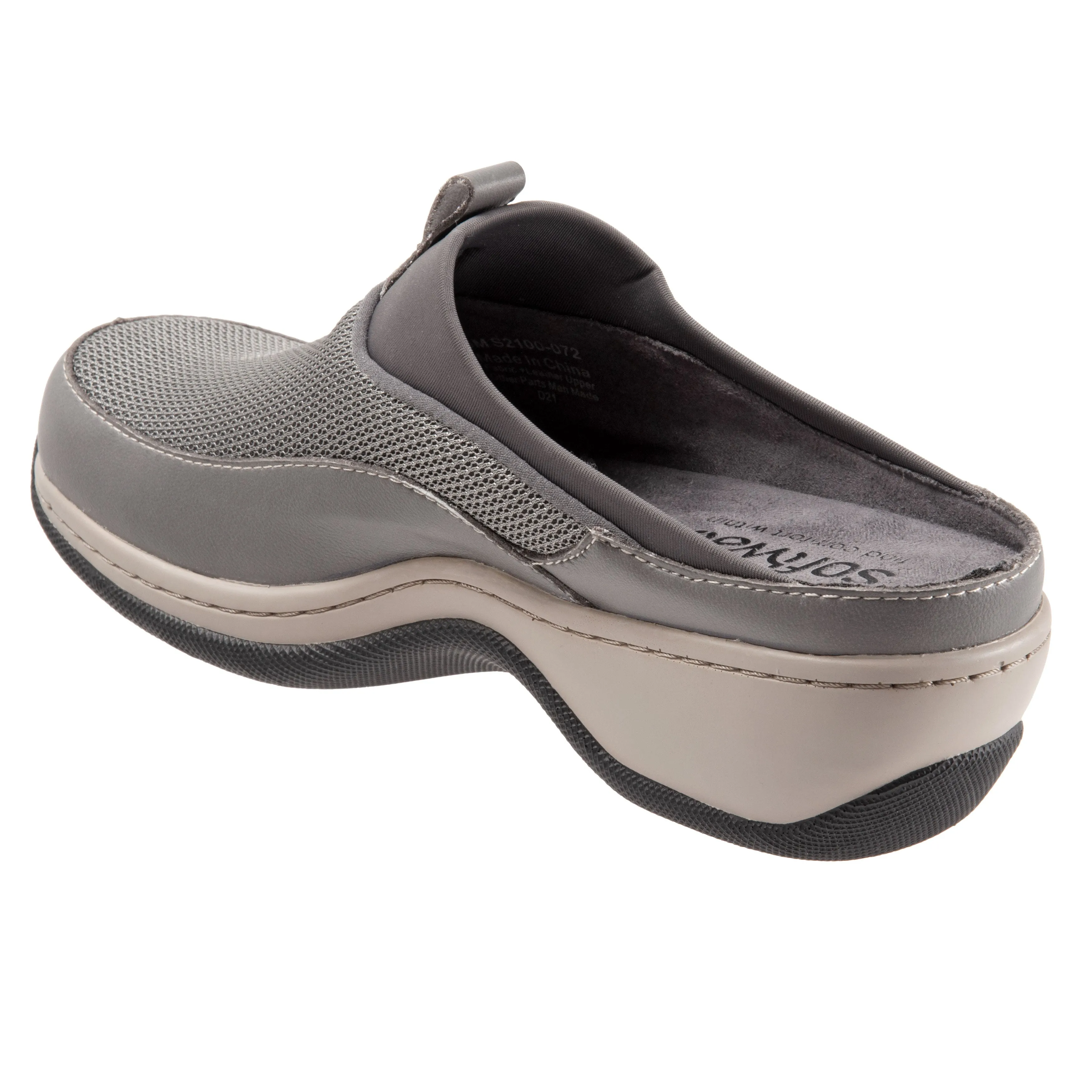 Aberdeen Dark Grey Microfibre Mules