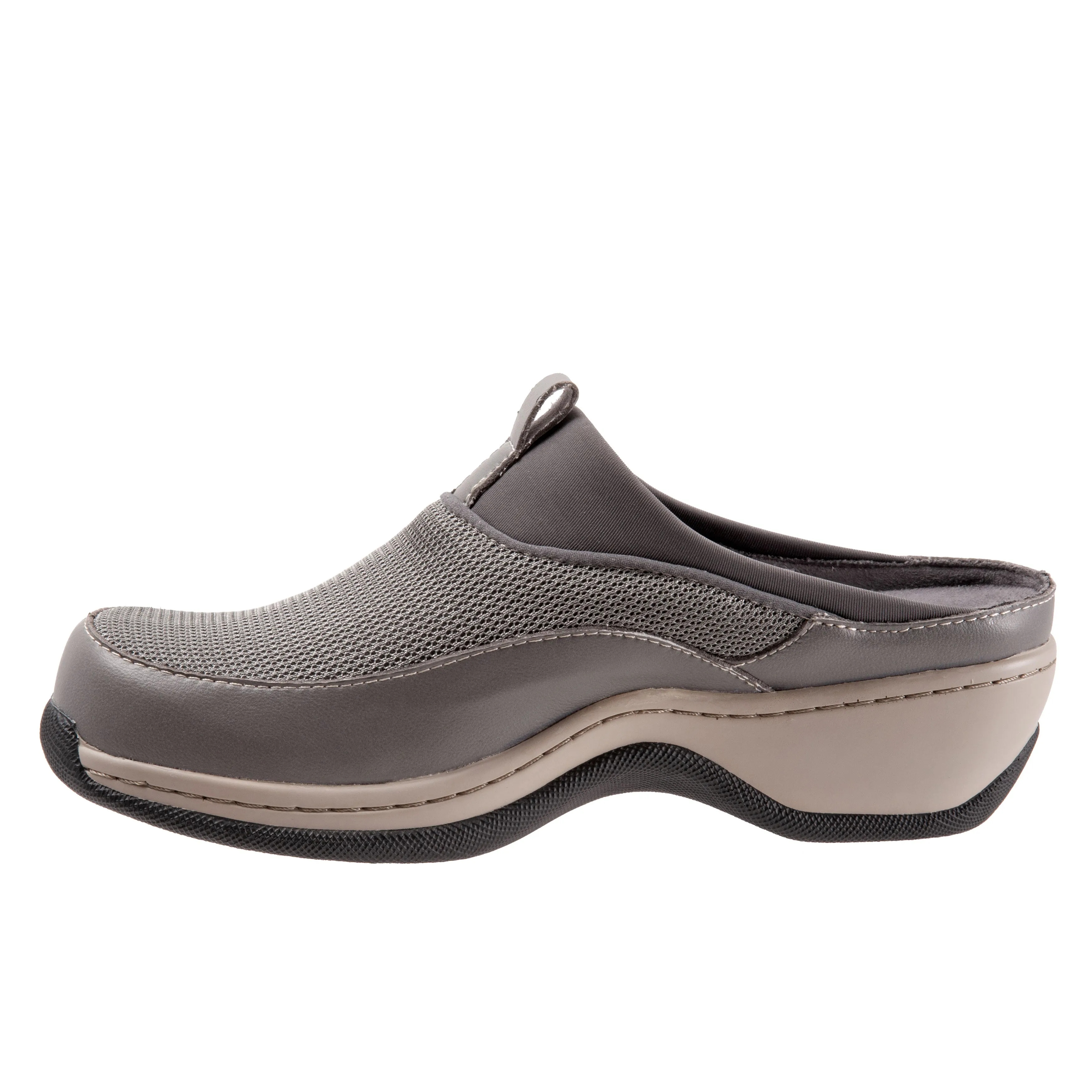 Aberdeen Dark Grey Microfibre Mules