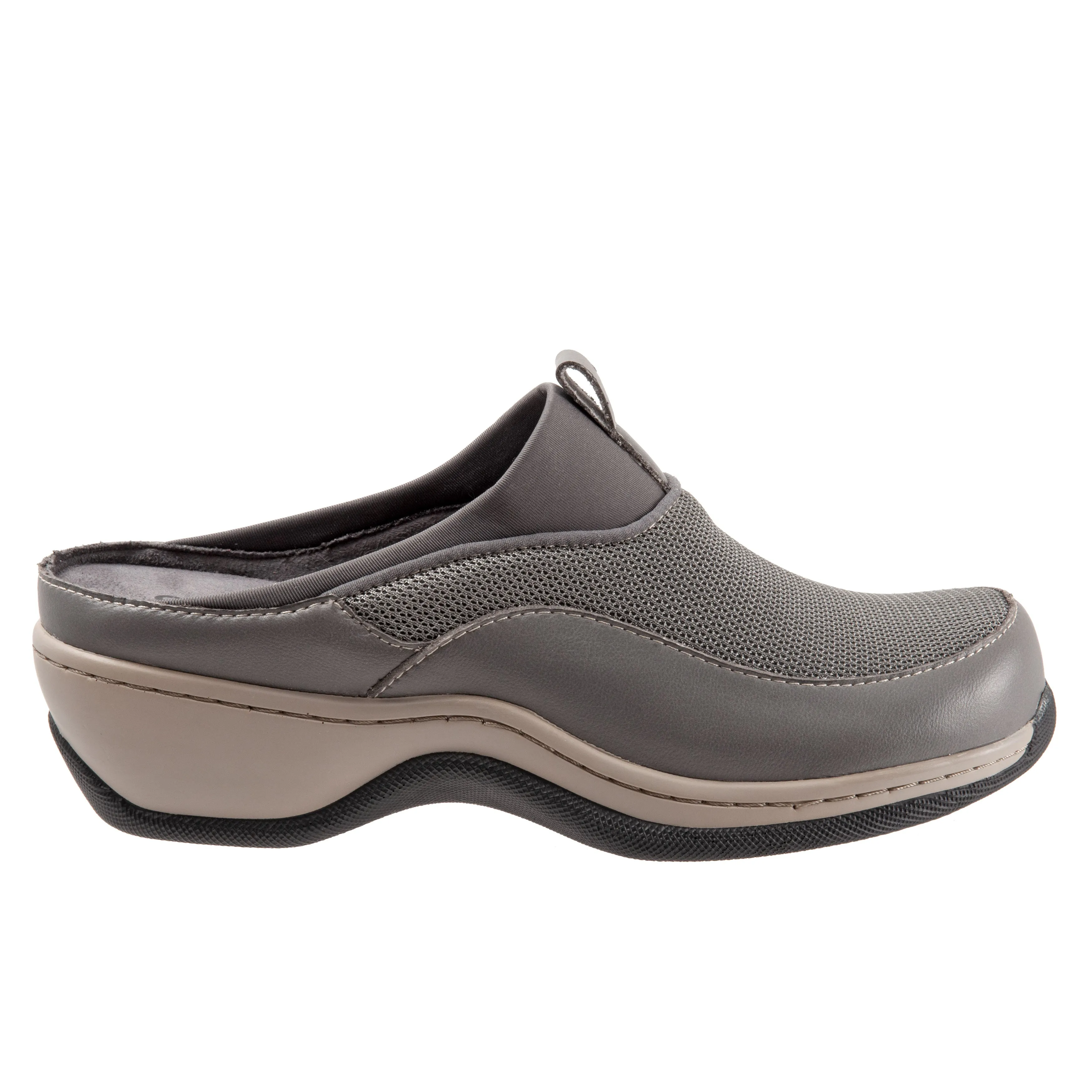 Aberdeen Dark Grey Microfibre Mules