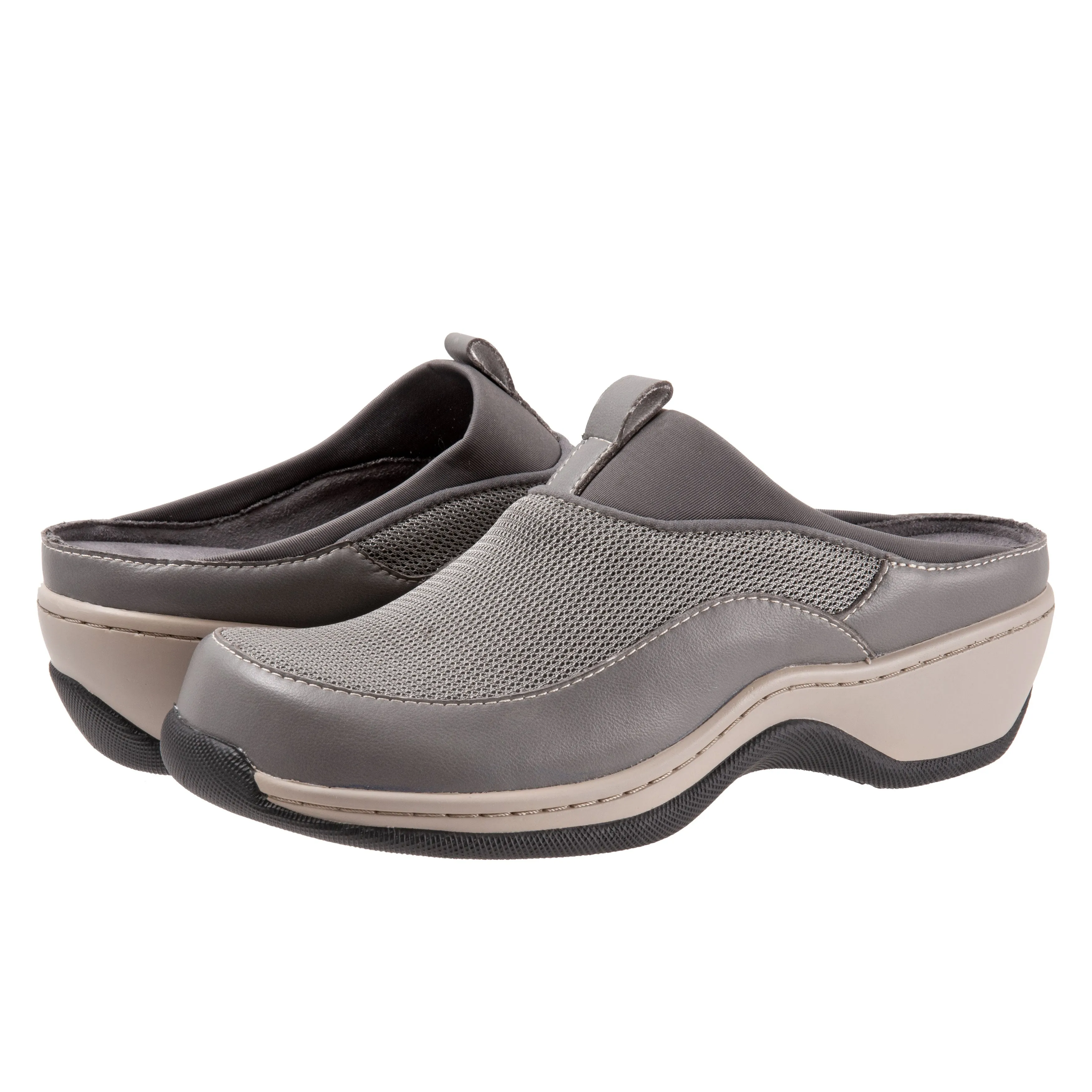 Aberdeen Dark Grey Microfibre Mules