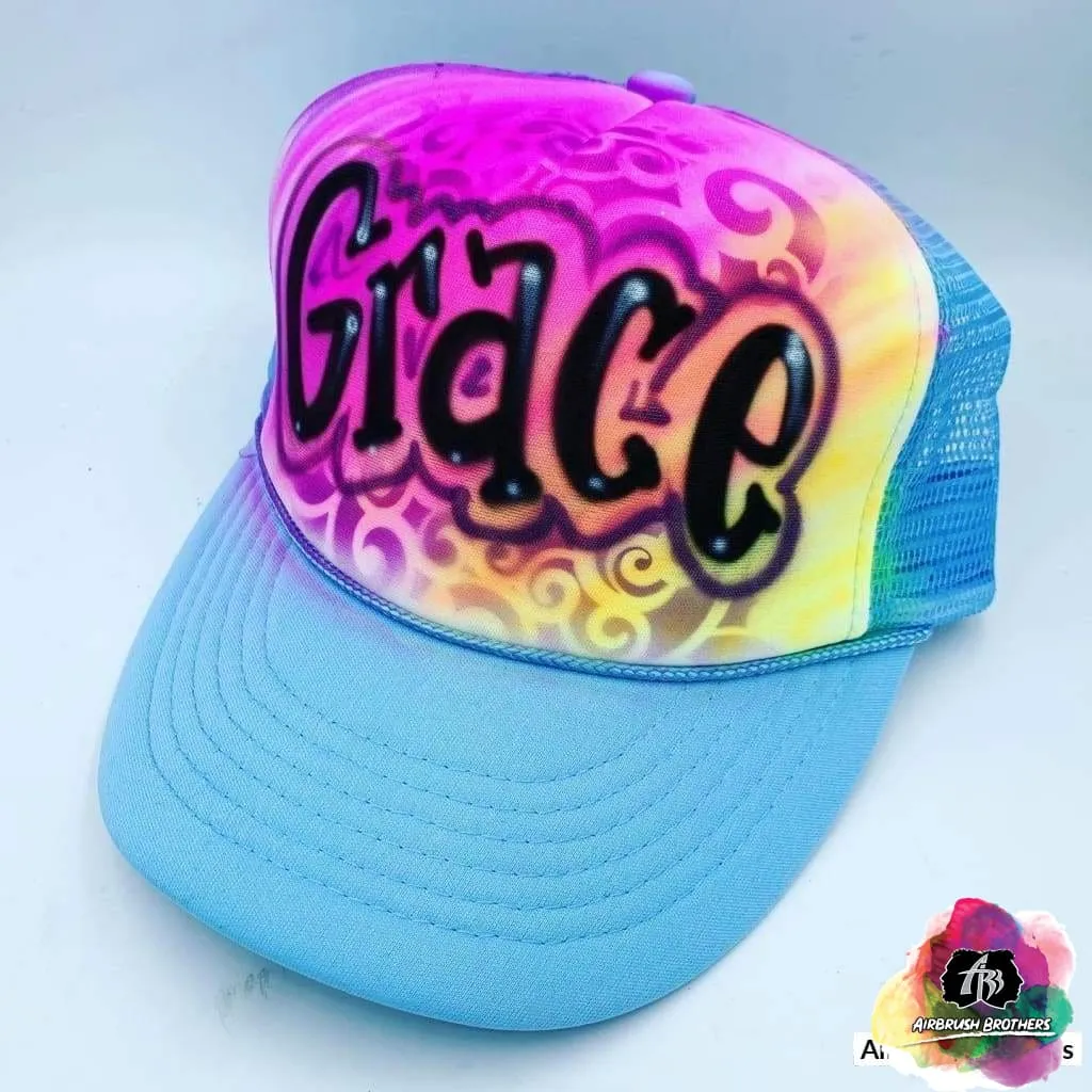 Airbrush Swirly Hat Design