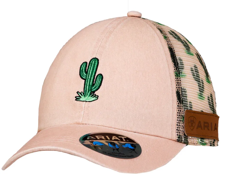 Ariat Girls Pink Cactus Cap