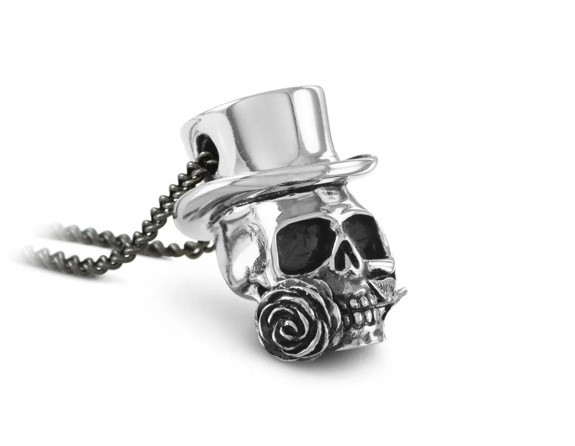 Baron Samedi Skull Necklace - Silver