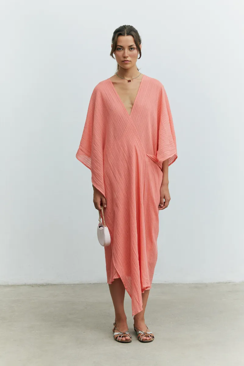 BERRY RELAXED V-NECK KAFTAN