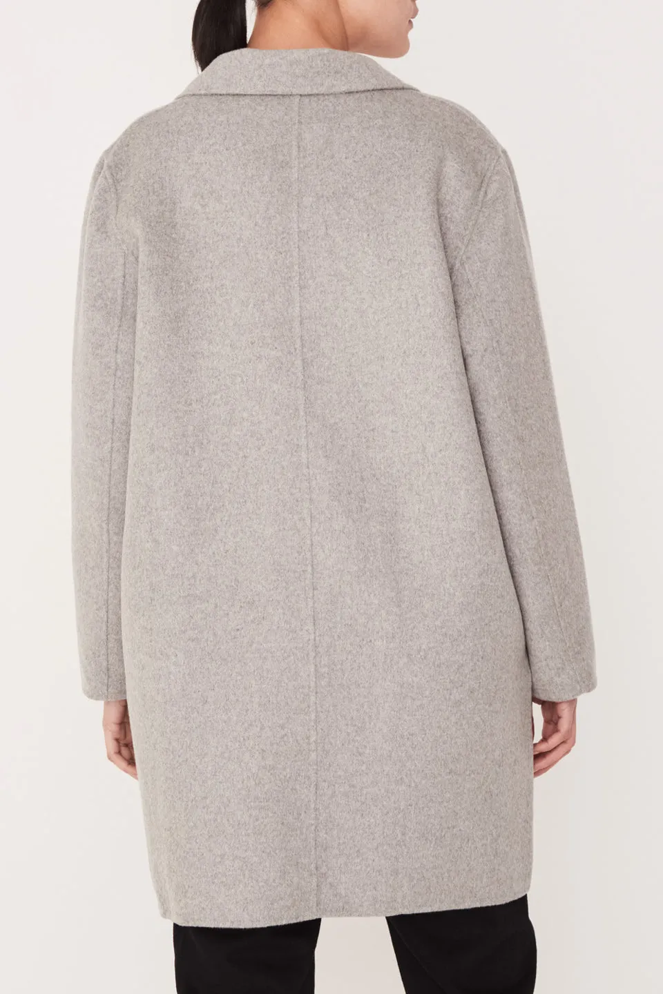 Boxy Wool Grey Marle Coat