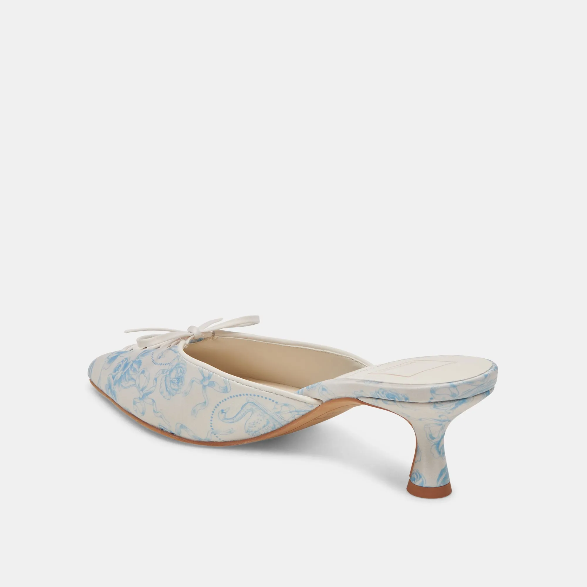 CAMILE HEELS BLUE FLORAL FABRIC