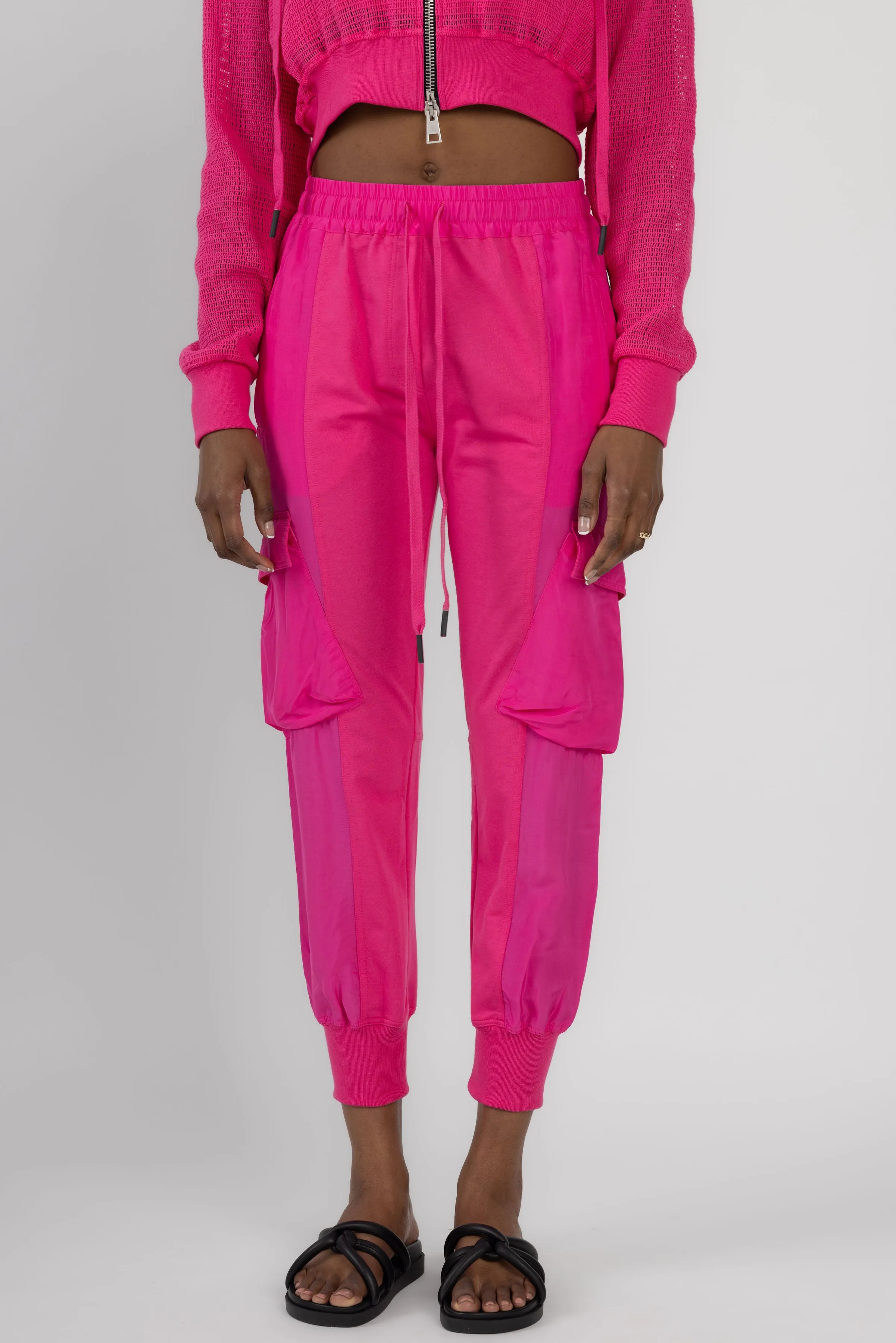 Cargo Jogging Pant in Fucsia