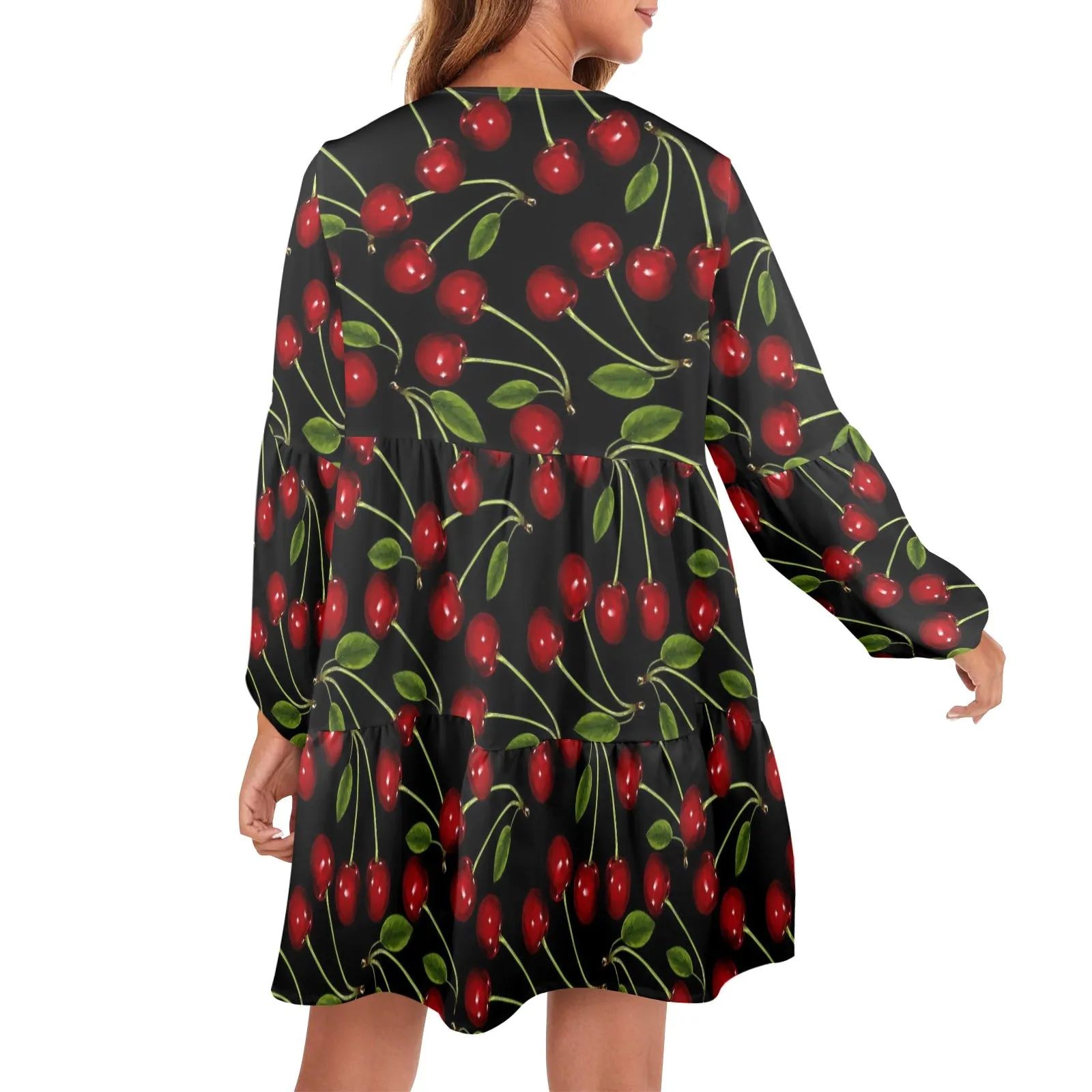 CHERRY BOMBERS 6 V-Neck Loose Fit Dress (Model D66)