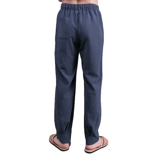 Chinese Wind Mens Loose Cotton Linen Trousers