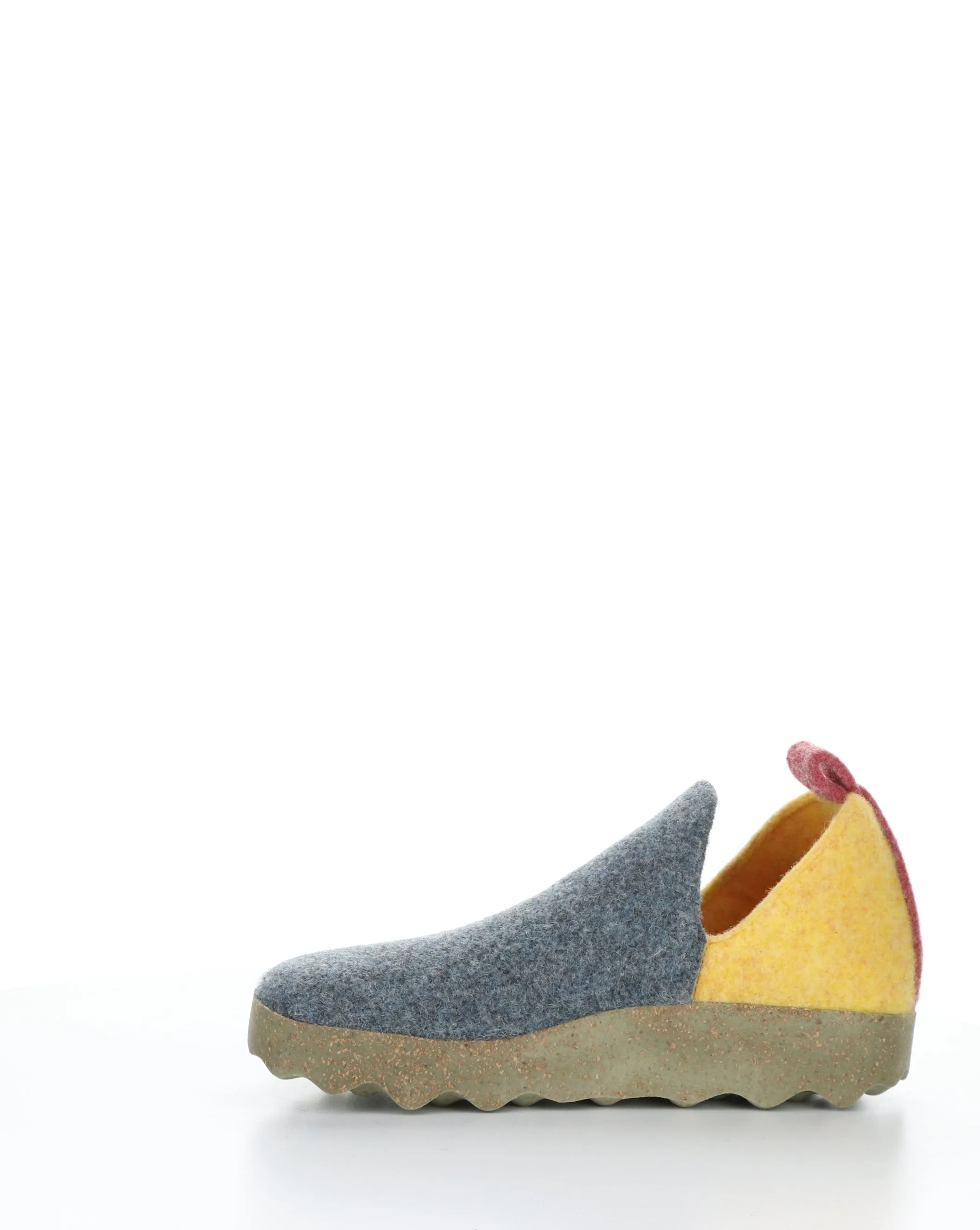 CITY086ASP 019 GREY BLUE/YELLOW Round Toe Shoes