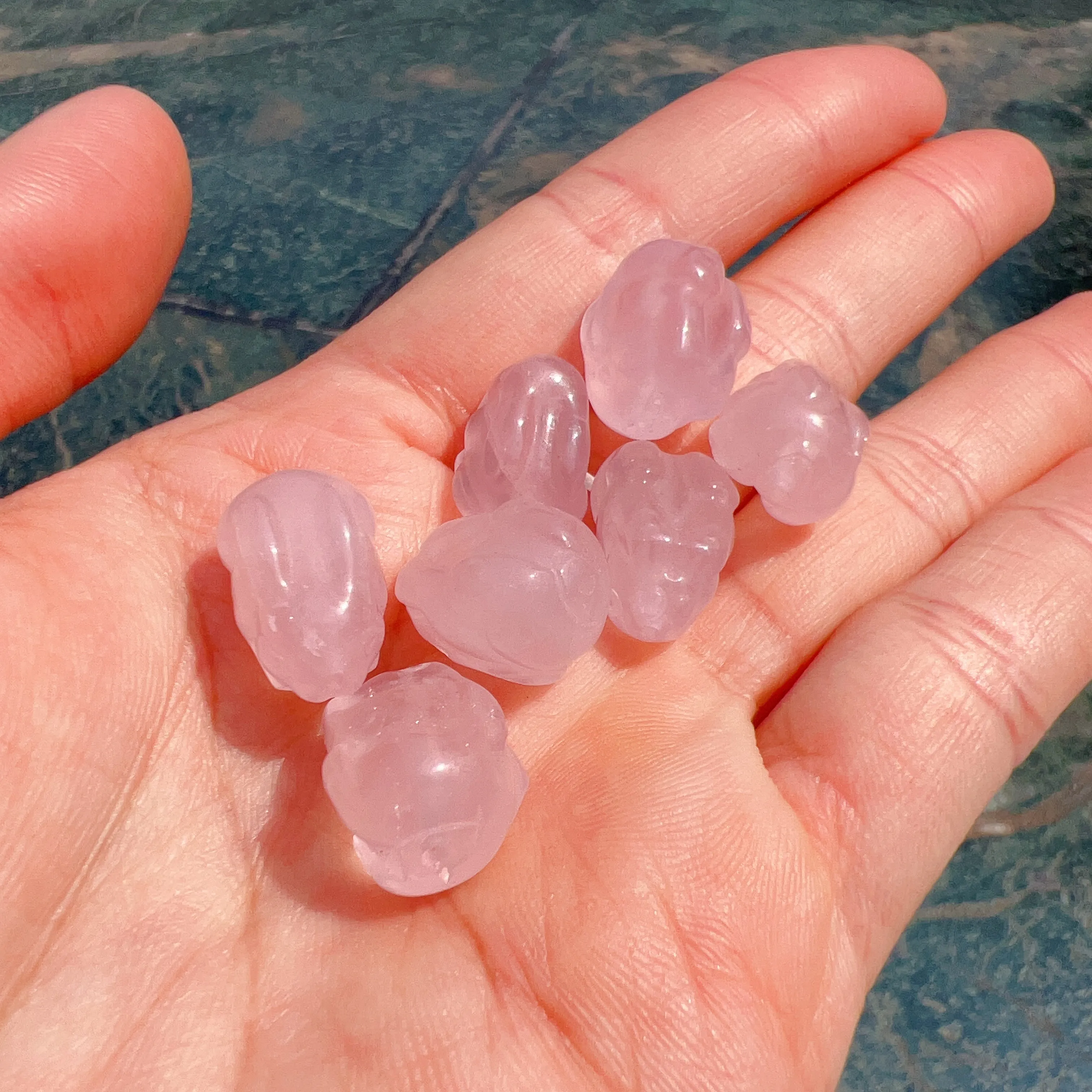 Cute Parts - Natural Rose Quartz Year of Rabbit Charms for DIY Jewelry Project