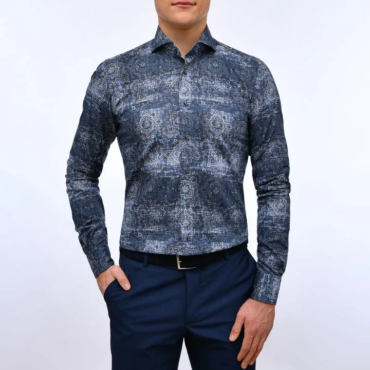 Dobby Sport Luxury Shirt SF18195 Dark Blue