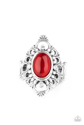 Elegantly Enchanted Red Cat's Eye Ring - Paparazzi Accessories