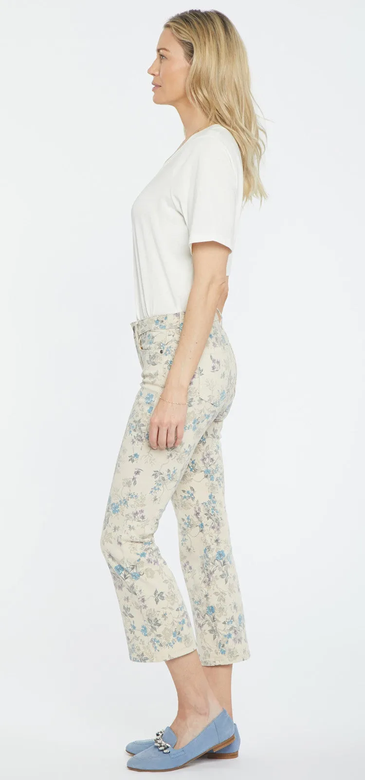 Fiona Slim Flared Ankle Jeans Bloemenprint Premium Denim | Idlewild