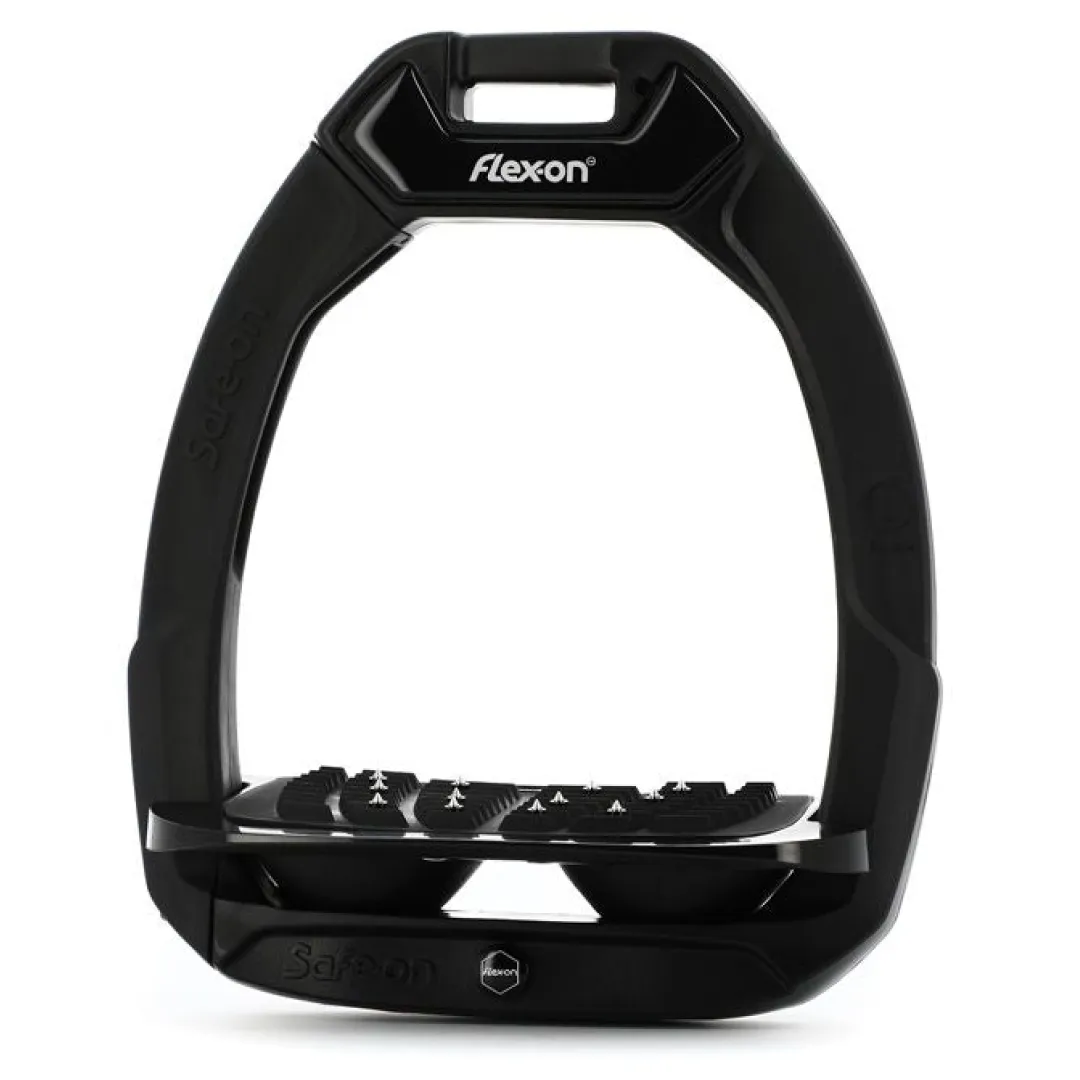 Flex-On Safe-On Inclined Ultra Grip Stirrups - Black/Black/Black