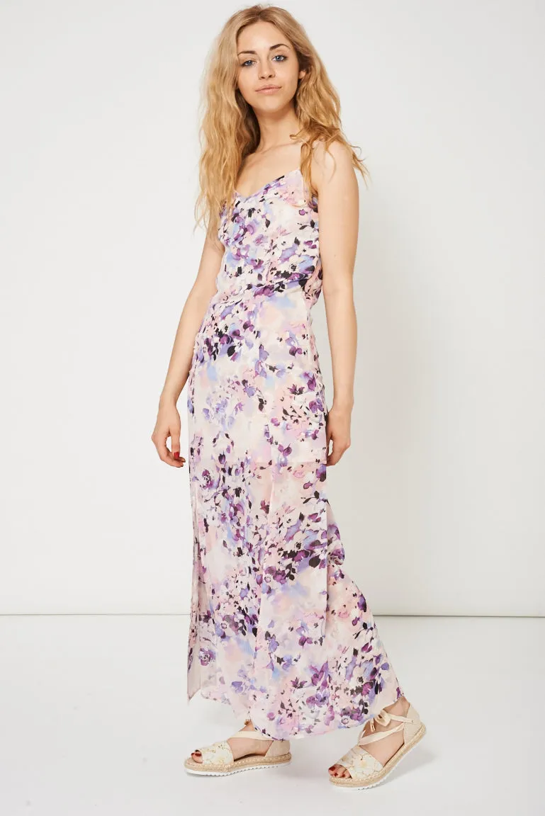 Floral Pattern Split Front Maxi Dress Ex-Branded