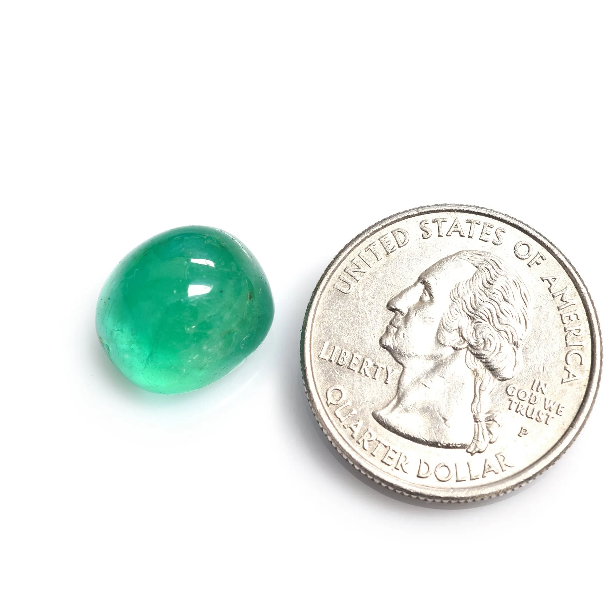 GIA Certified 16.23 Ct Double Cabochon Cushion Loose Translucent Green Emerald