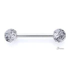 Glitters Acrylic Ball Tongue Barbell - Black