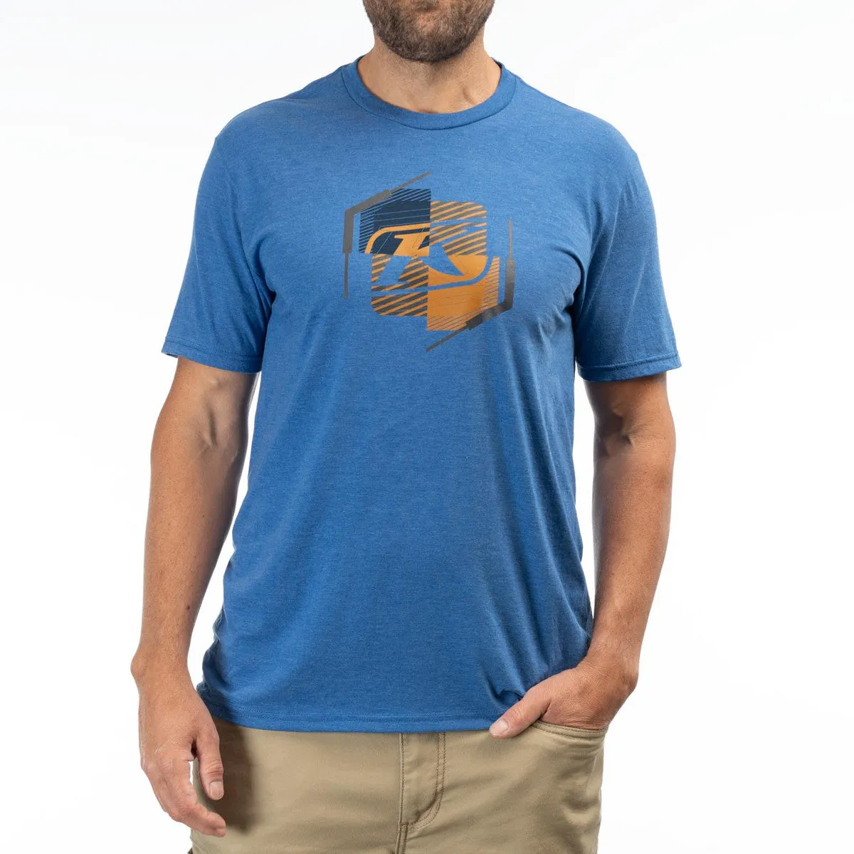 Klim Men's K Shield Crest Tri-Blend Tee Royal Frost/Golden Brown