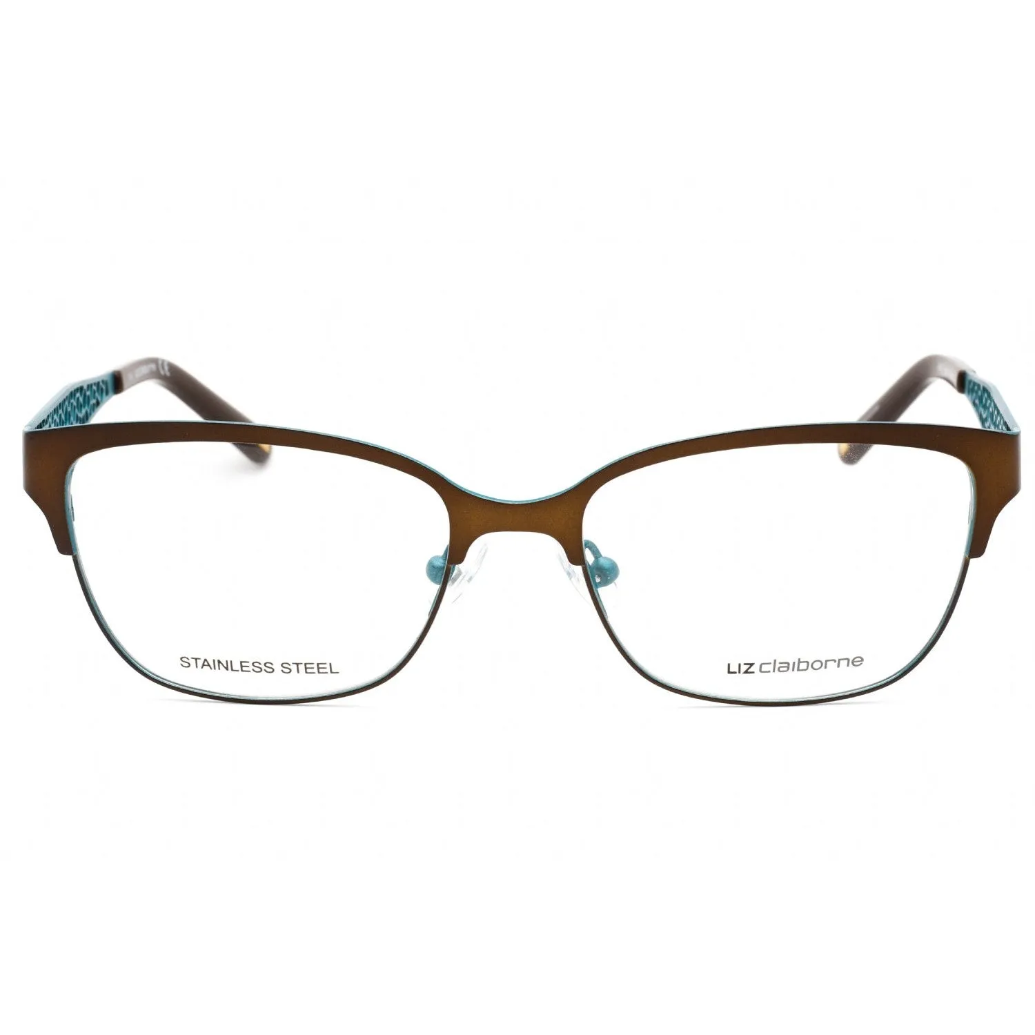 Liz Claiborne L 643 Eyeglasses Brown Green / Clear Lens