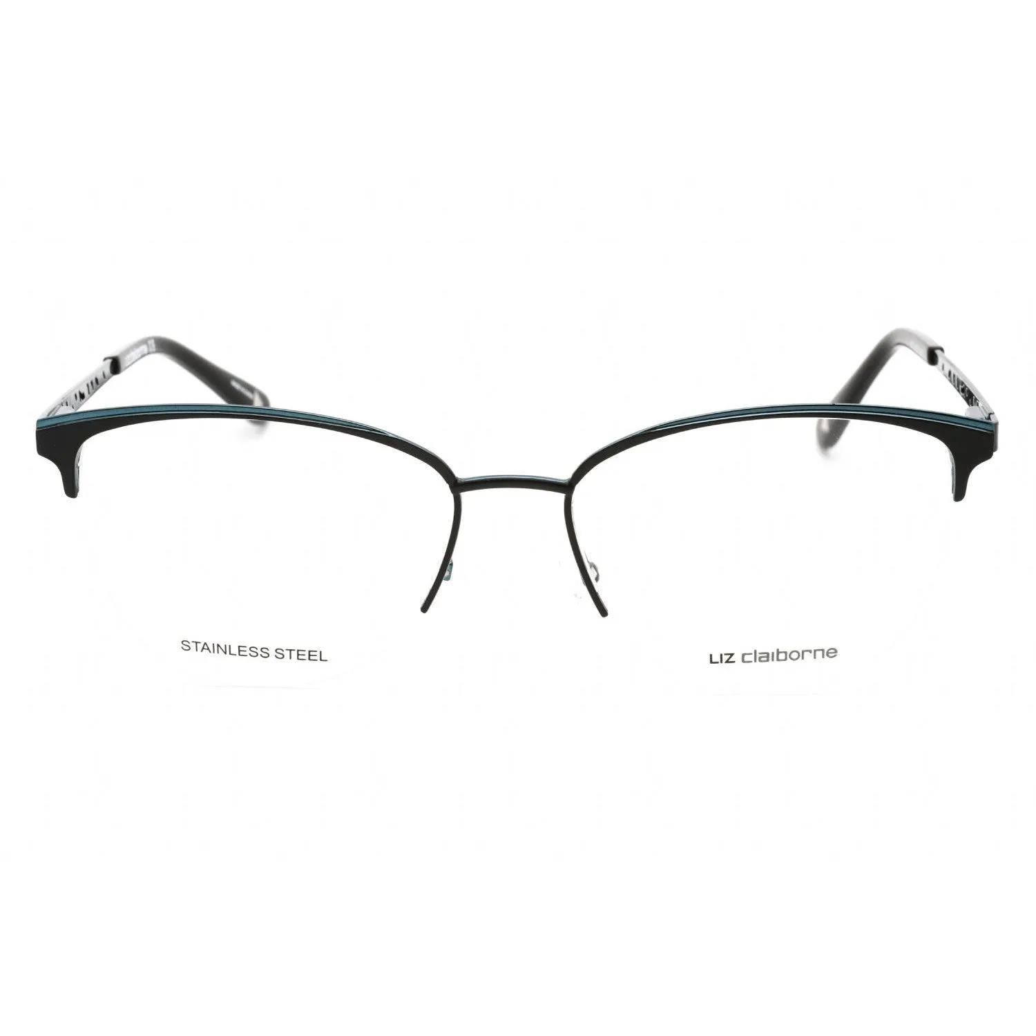 Liz Claiborne L 673 Eyeglasses Black Teal / Clear Lens