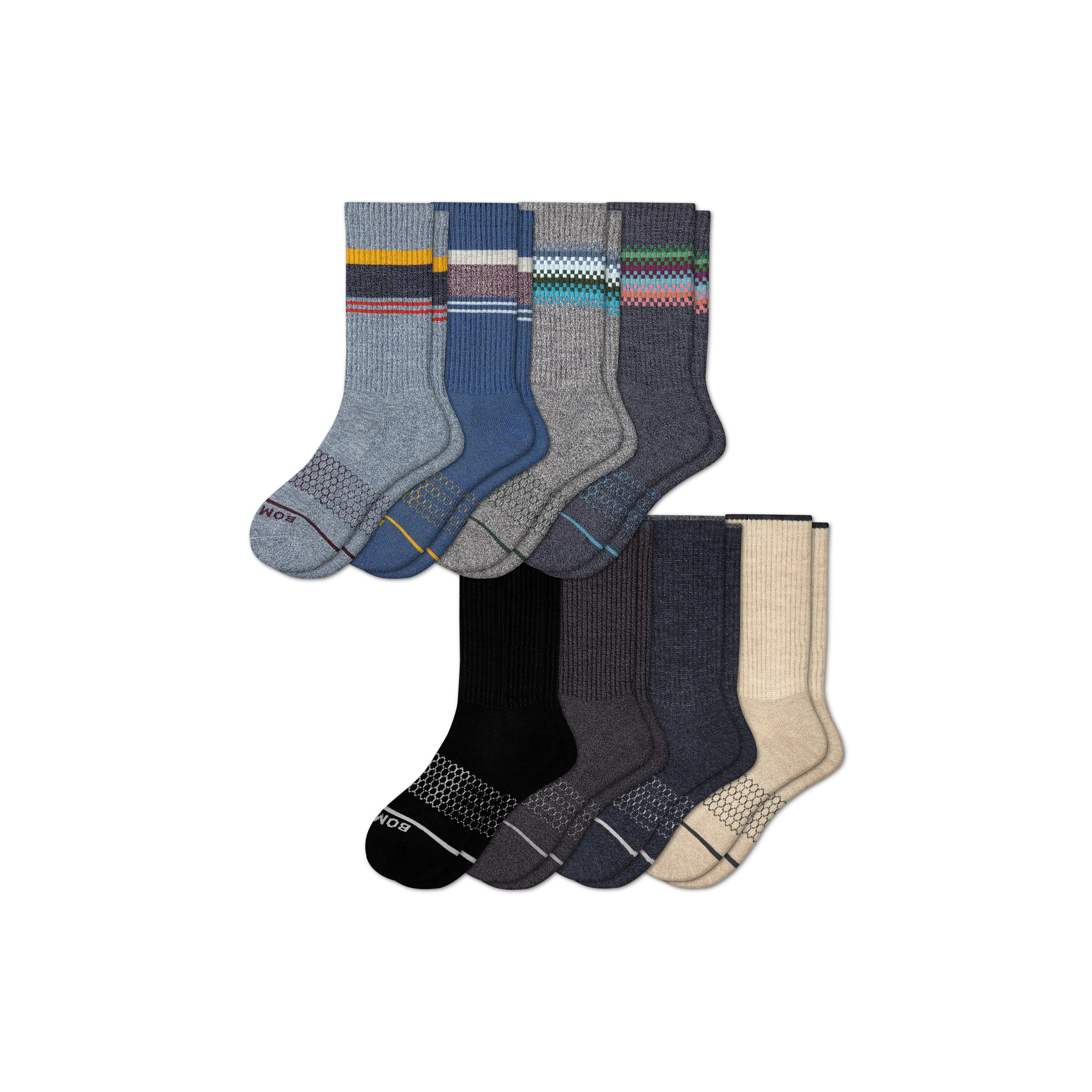 Men's Merino Wool Blend Calf Sock 8-Pack