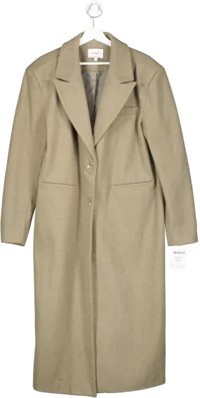 NA-KD Beige Straight Blazer Wool Coat UK 12