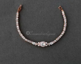 Pave Teardrop Simple CZ Wedding Bracelet