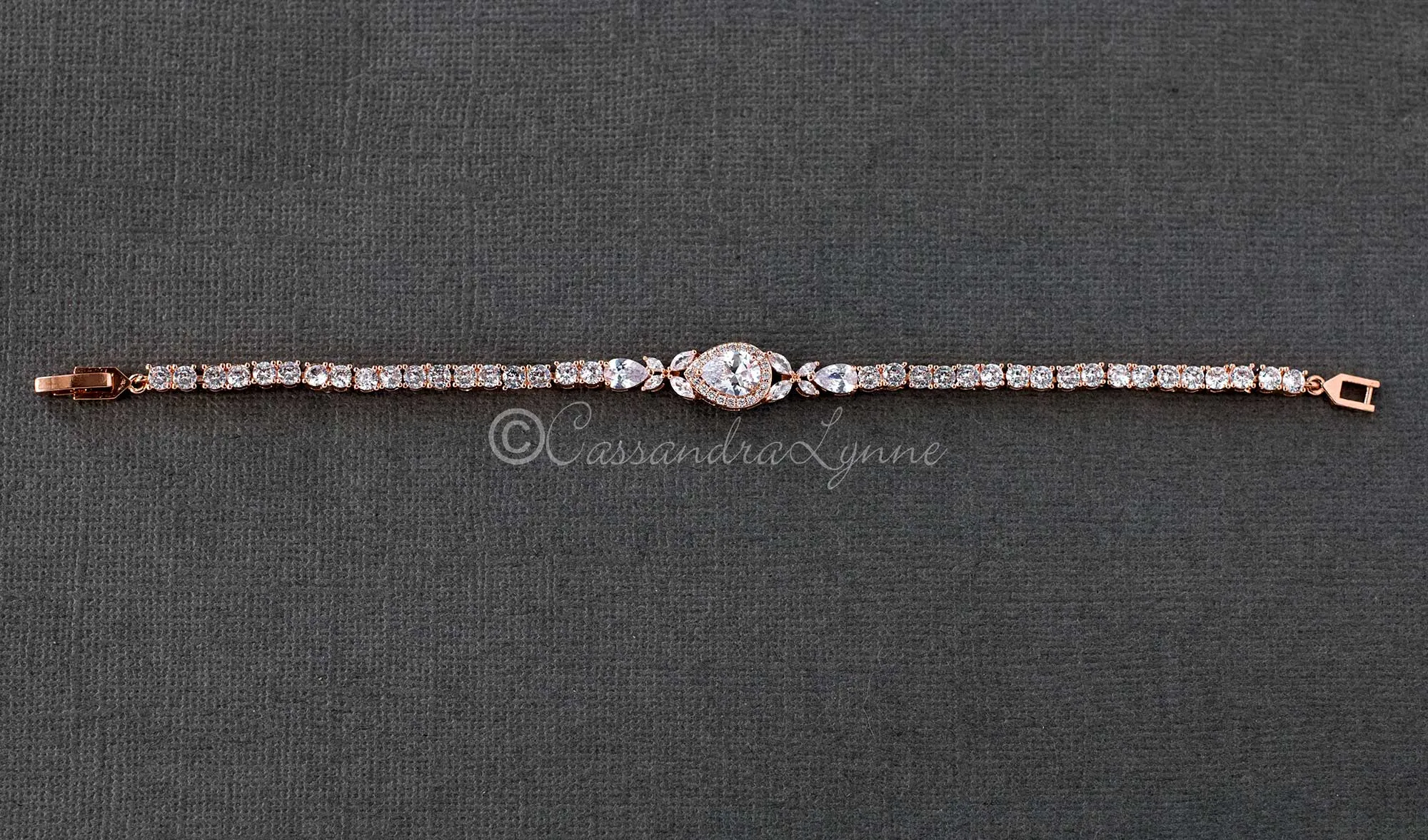 Pave Teardrop Simple CZ Wedding Bracelet