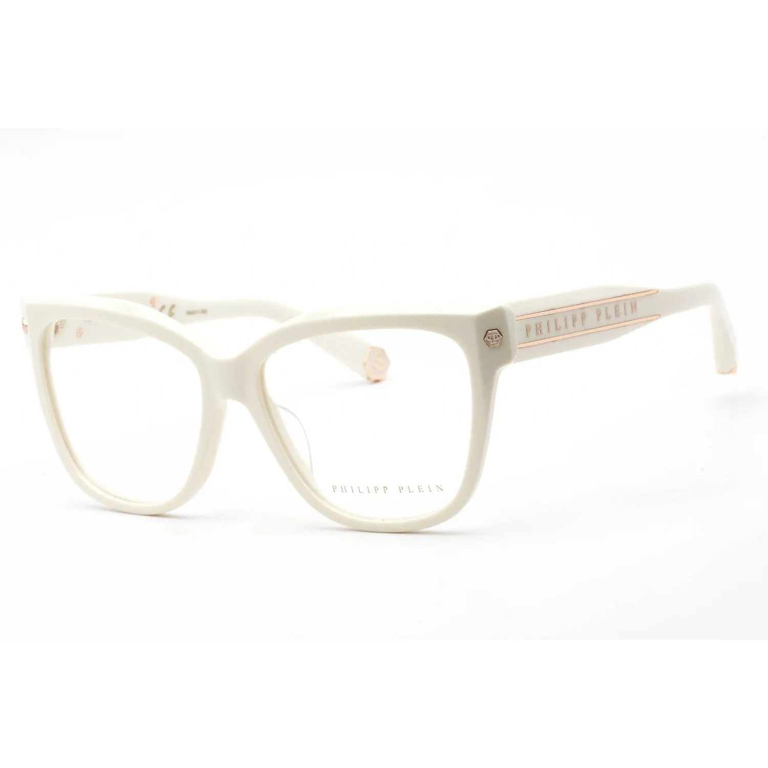 Philipp Plein VPP051M Eyeglasses Shiny Cream / Clear Lens