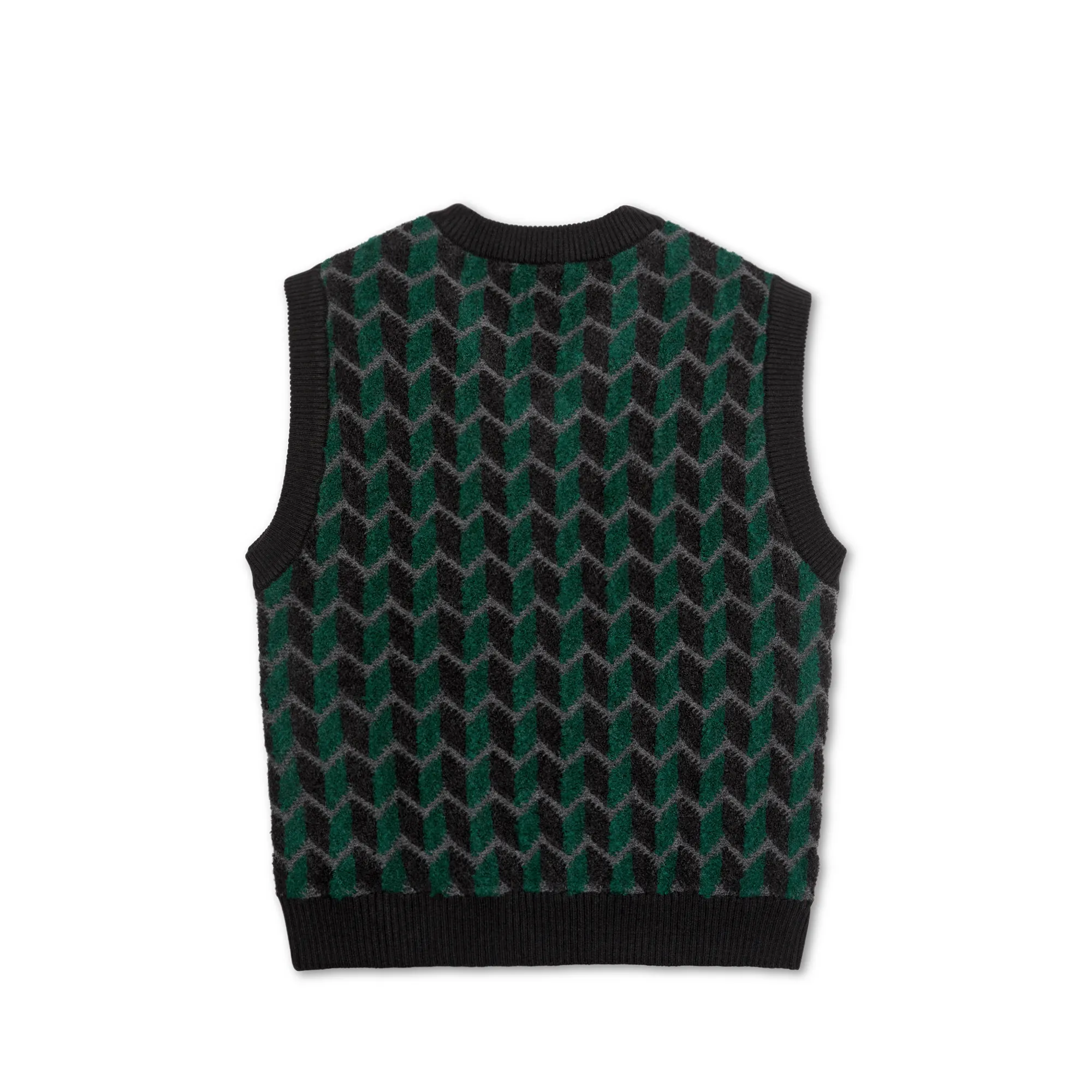 Polar Zig Zag Knit Vest Black/Dark Teal