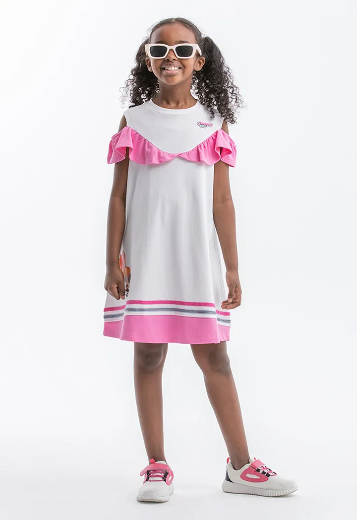 Powerpuff Girls Sleeveless Dropped Ruched Dress