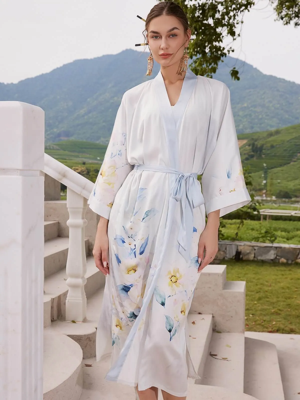 Pure Peony Kimono Robe