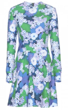 Retro Blue Floral Dress