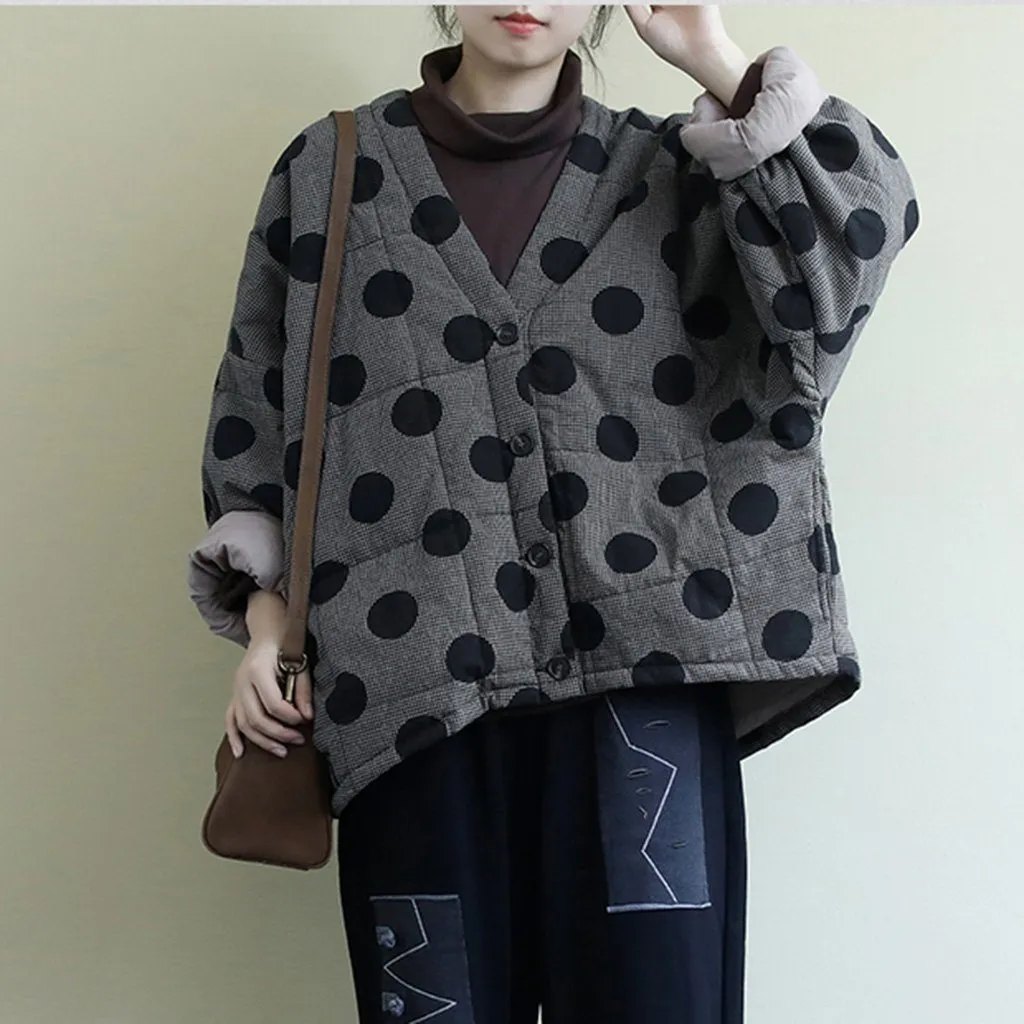 Retro Quilted Winter Women Linen Coat