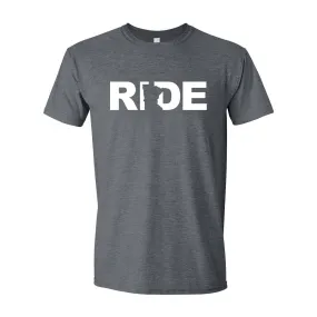 Ride MN Men's Tee Dark Heather Grey/White