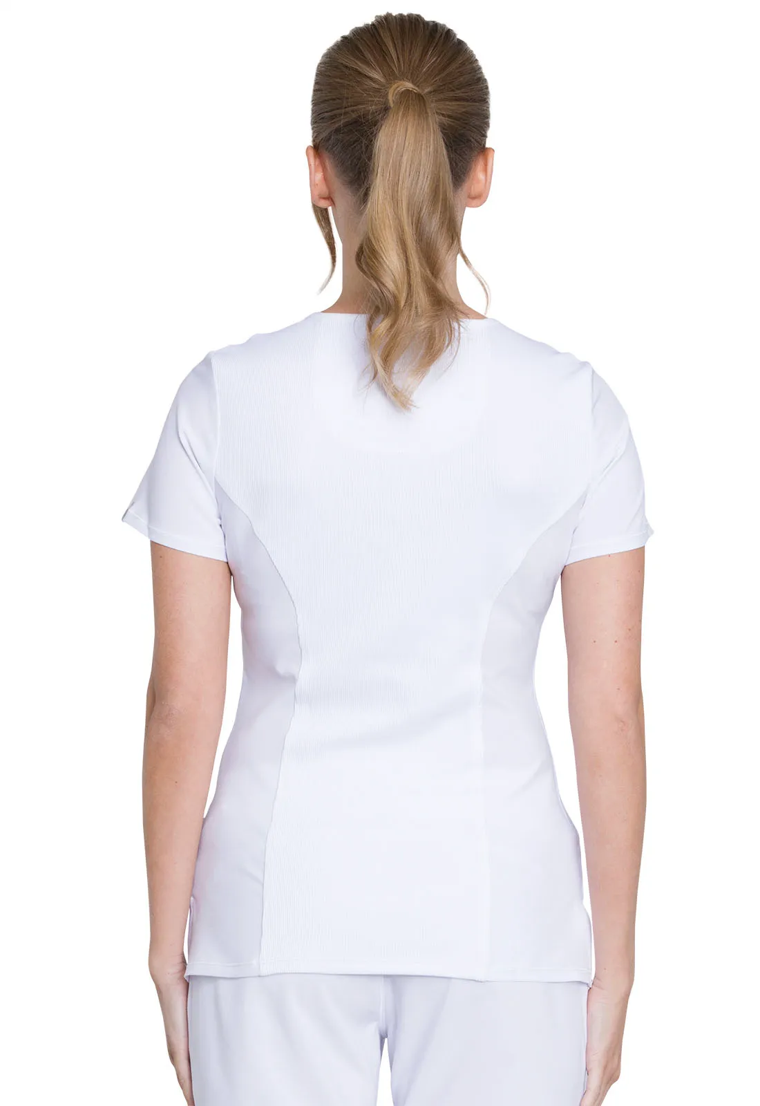 Scrub Top - Cherokee Infinity Women's Mock Wrap Top - White, 2625A