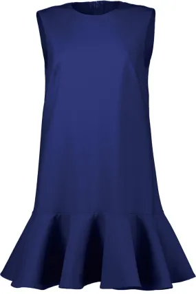 Sleeveless Flounce Mini Dress - Navy