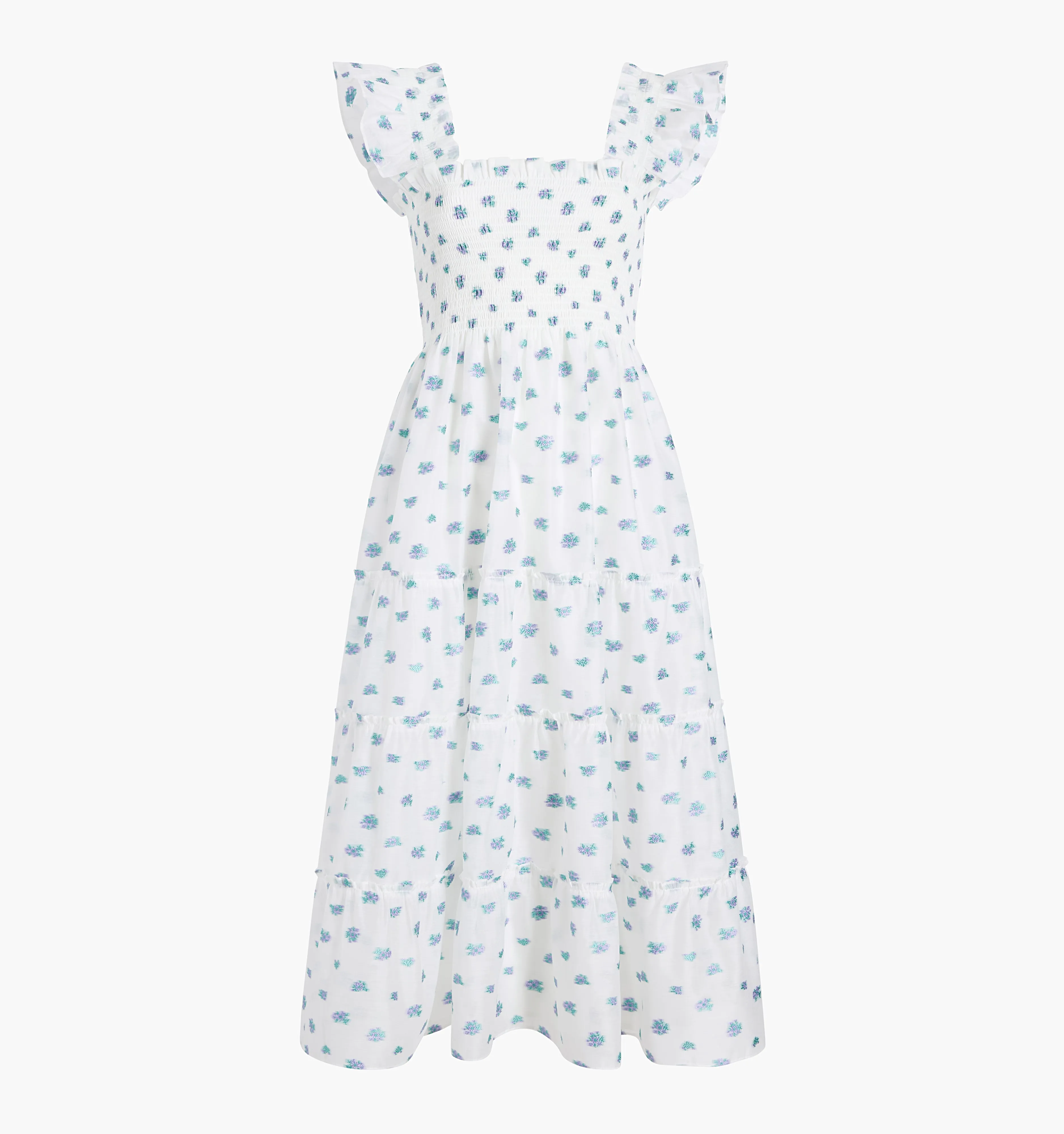 The Organza Ellie Nap Dress - Spearmint/Lilac Floral Jacquard