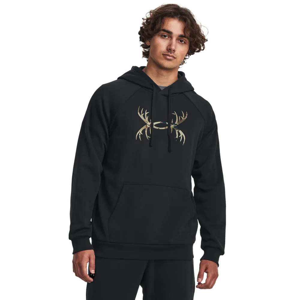 'Under Armour' Men's UA Rival Fleece Antler Hoodie - Black