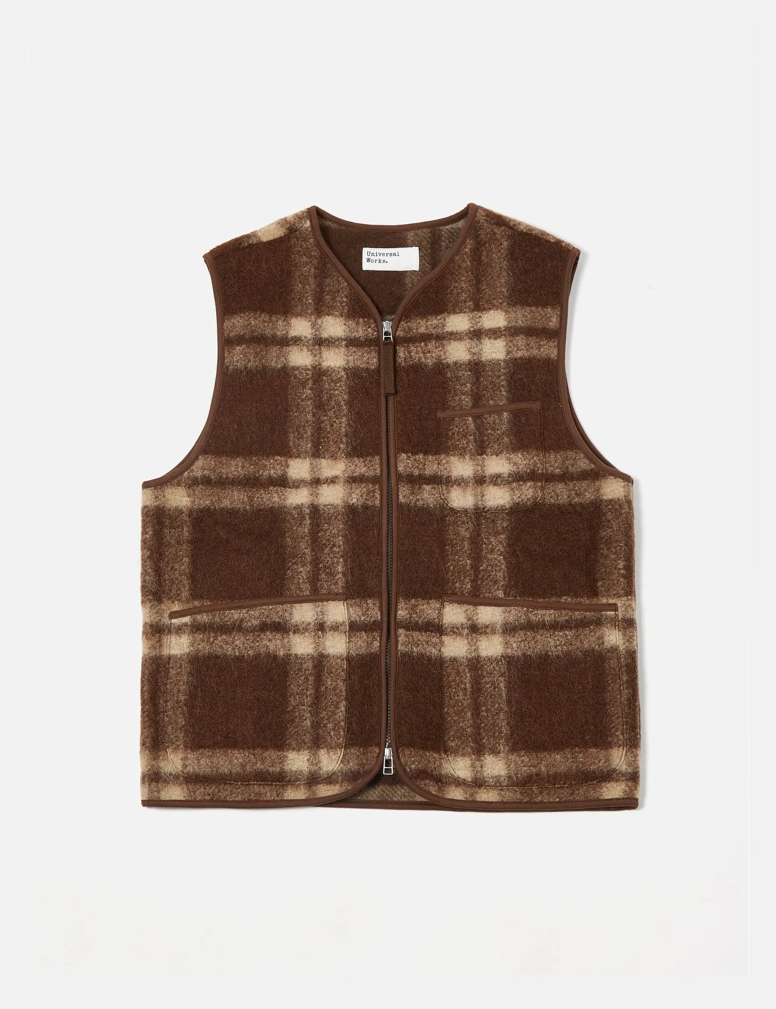 Universal Works Zip Gilet - Brown