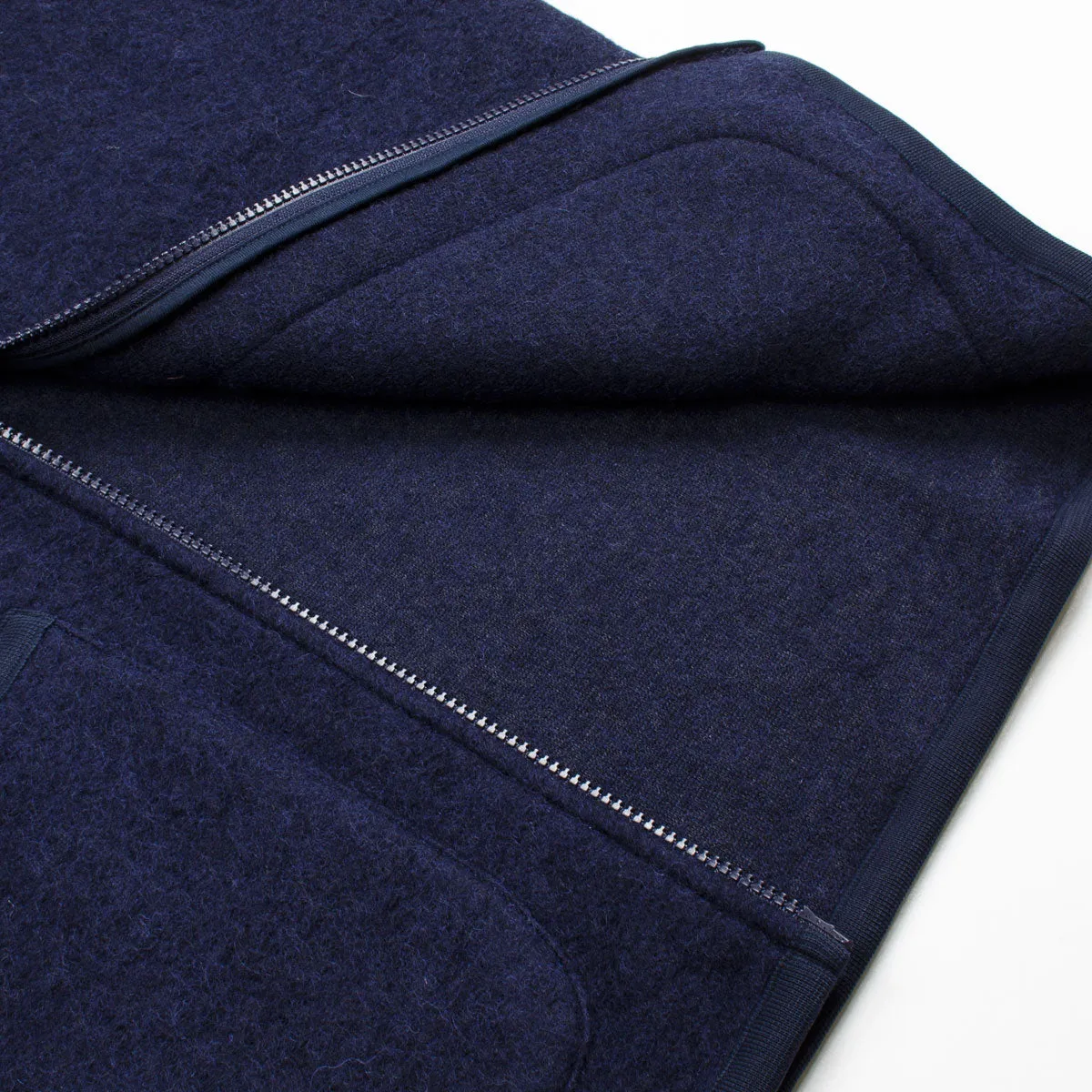 Universal Works - Zip Waistcoat Wool Fleece - Navy