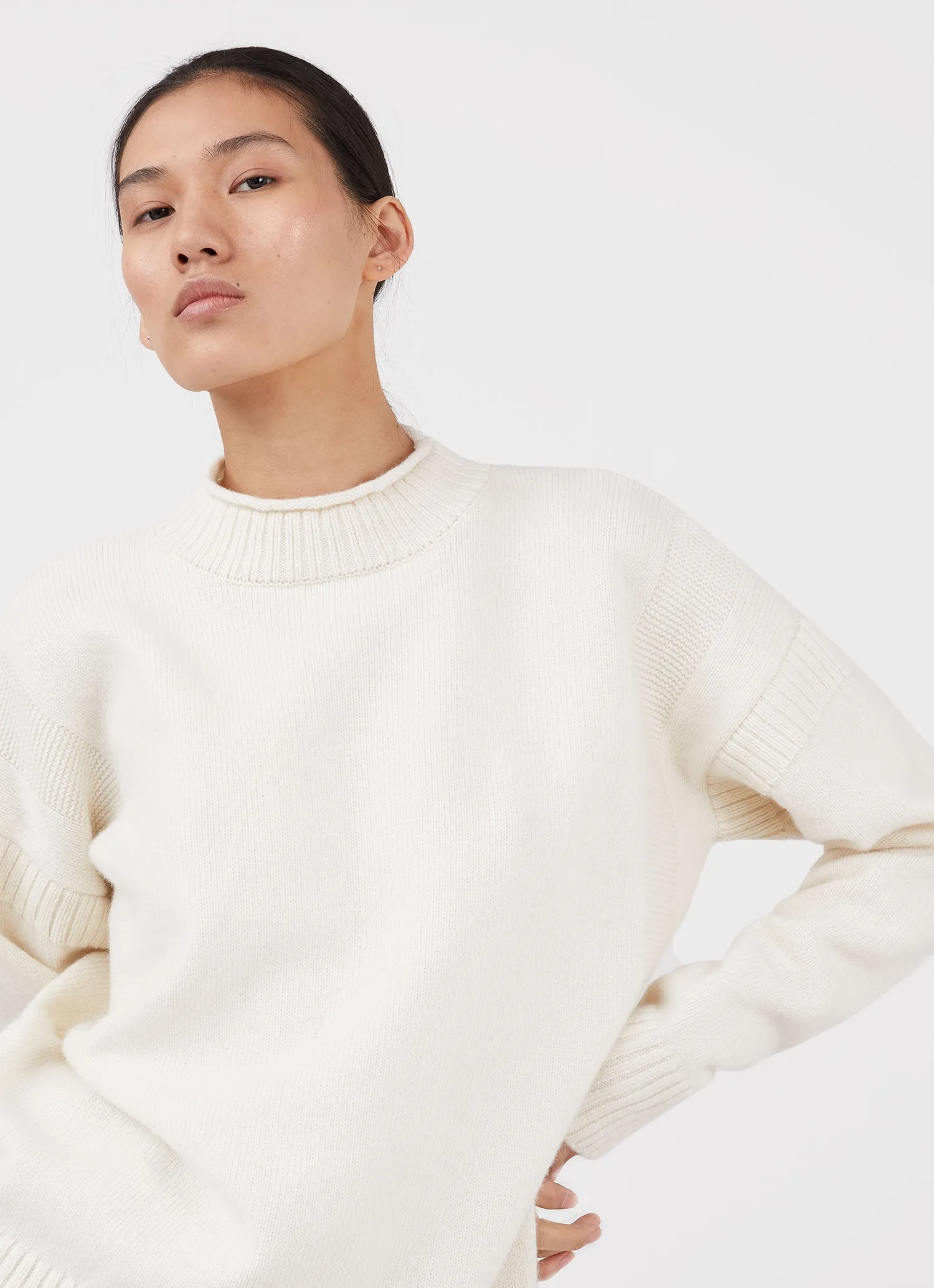 Women's Fisherman Jumper in Ecru